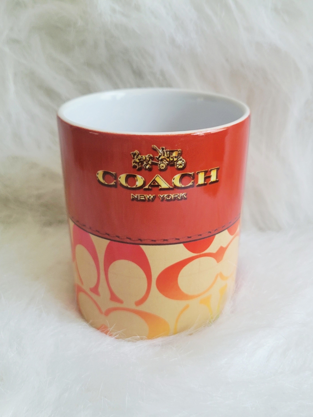 Fashion New York Orange & Cream Signature Ceramic Mug